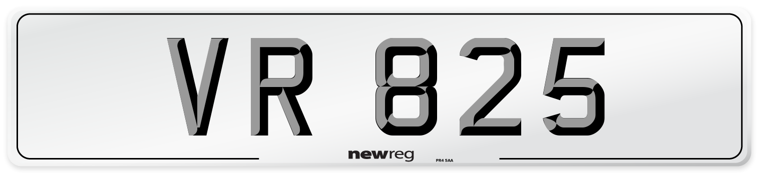 VR 825 Number Plate from New Reg